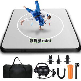 体操マット 大型 充気式 タンブリングマット 自宅用 体育 10cm極厚 衝撃吸収 滑り止め ヨガ 武道 レスリング ボクシング バク転練習 屋内屋外用 エアポンプと収納バッグ付き 耐荷重300kg