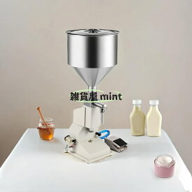 エアー式定量充填機 卓上型 5-100ml精密調整 低粘度～高粘度両用（液体/ペースト/クリーム対応）業務用・家庭用兼用 ステンレス製 オートストッパー付 日本語説明書 (10-100ml)