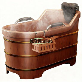 木製バスタブ 蓋付き 杉材 大人用 深型 木製浴槽 100~150cm 家庭用 美容院 サウナ 業務用 高級 天然木の香り(150cm)