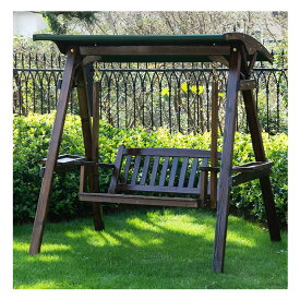 ブランコ 木製 ブランコ 屋外 二人乗り ぶらんこ 屋根付き 2人用 庭 ガーデニング 屋外 大型 遊具 ガーデン 木製ベンチスイング 室内 ガーデンスイングチェア 2人用 が付いている 緑色の屋根