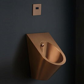 壁に取り付けられた小便器バスルームトイレステンレス鋼小便器、センサー小便器フラッシュバルブ付き商用ユニバーサル小便器漏斗トイレ、ホテルレストラン公共男性用小便器男性用衛生陶器 rosegold