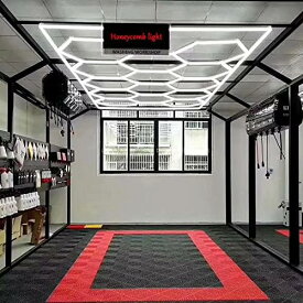 『ポイント4倍!11月限定!』ガレージ 照明 led プロの自動車美容ハニカム ライト/ガレージ照明 Led 天井六角ライト車のショー ルーム2.4*4.8m