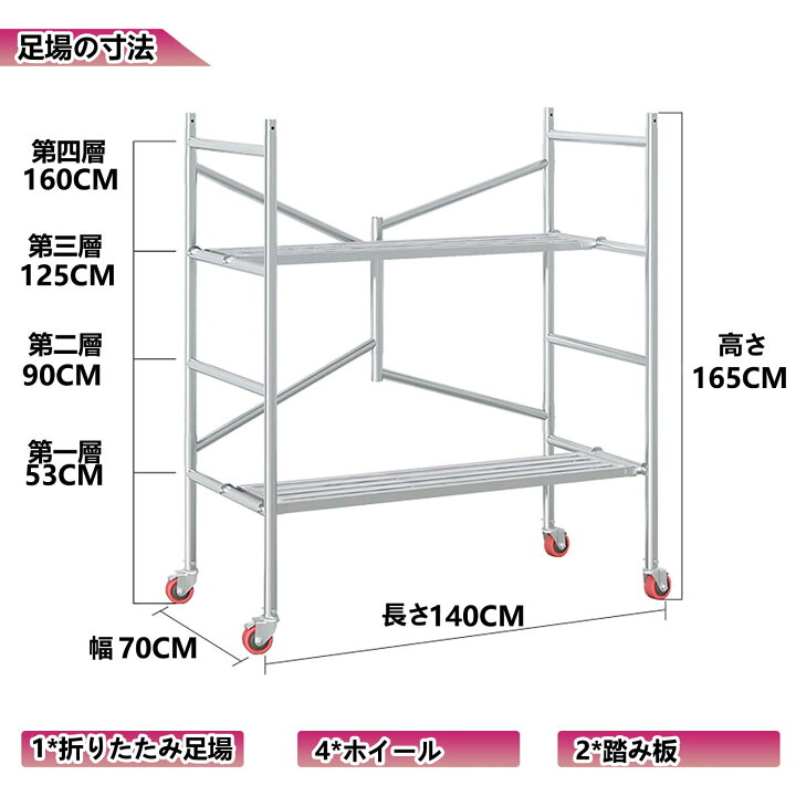 楽天市場】『ポイント3倍!5月限定!』折りたたみ式足場 高所作業台 足場 