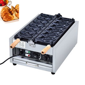 『ポイント4倍!8月限定!』業務用電熱たい焼き機 6個、業務用電熱たい焼き焼き機、アイスクリームたい焼き焼き機、均一加熱三型焼き機（シルバー ） (6個)