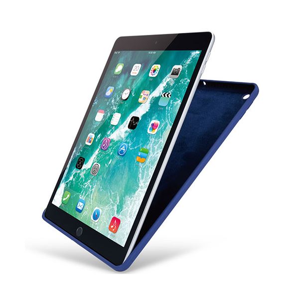  エレコム iPad 第9、第8、第7世代 シリコン ハイブリッドケース ネイビー TB-A21RSCHNV