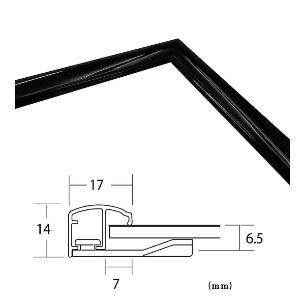 軽いフレーム・UVカットPET付 ポスターフレームアルミA3（420×297mm）ブラック 手帳・ノート・紙製品 