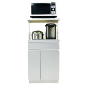 【水曜定休セール!ポイント7倍】 レンジ台 幅60cm 1型 シルバー スライドレール 2口コンセント 米びつ付き 日本製 キッチン収納 完成品 台所 インテリア家具(代引不可)