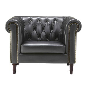 【水曜定休セール!ポイント7倍】 ソファー パーソナルチェア 幅99cm 1人掛け ブラック 脚付き 肘付き 合成皮革 合皮 姫系 フェリーニ リビング ダイニング(代引不可)