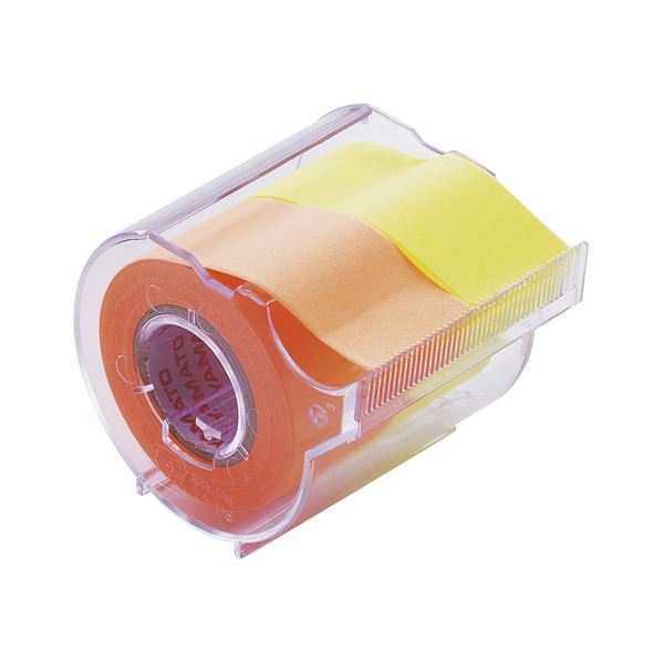  （まとめ） ヤマト メモックロールテープ 本体（蛍光紙） NORK-25CH-6C オレンジ・レモン 1個入 