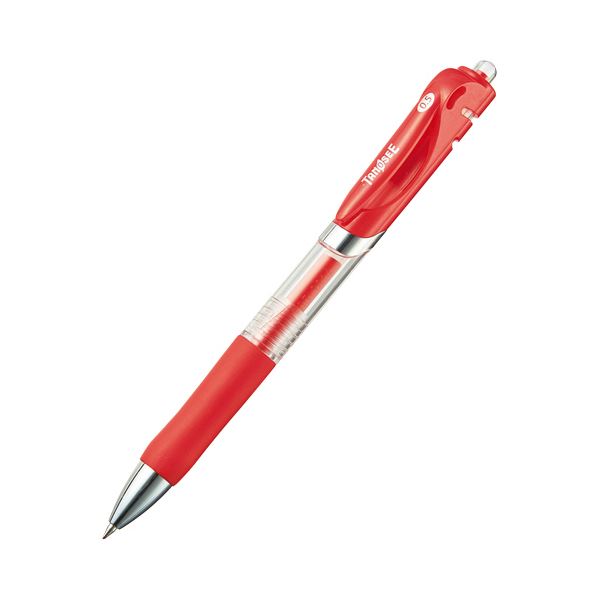 【限定販売】 （まとめ）TANOSEE ノック式ゲルインクボールペン 0.5mm 赤 1本