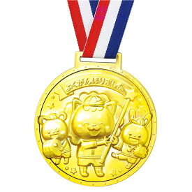 【ポイント5倍！】 （まとめ）ゴールド3Dスーパービッグメダル フレンズ 【×10個セット】