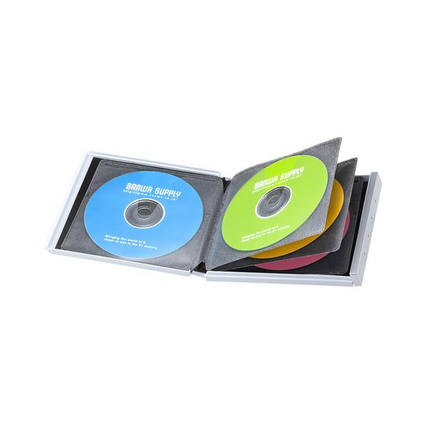  (まとめ) サンワサプライブルーレイディスク対応ポータブルハードケース 8枚収納 ホワイト FCD-JKBD8W 1個 