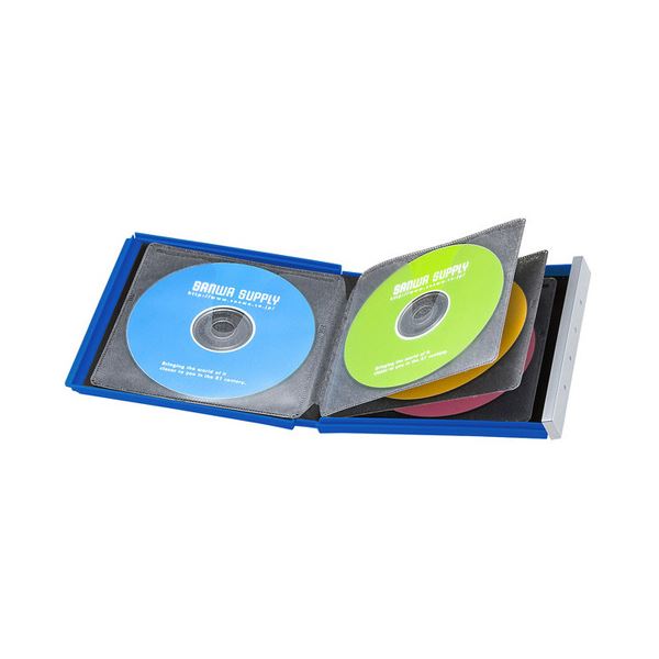 (まとめ) サンワサプライブルーレイディスク対応ポータブルハードケース 8枚収納 ブルー FCD-JKBD8BL 1個 