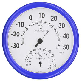 【ポイント7倍! 5/1 ワンダフルデー】 クレセル 日本製 温湿度計 壁掛け用 ブルー CR-320B