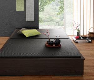 お客様組立 美草・日本製 小上がりにもなるモダンデザイン畳収納ベッド ワイド 40mm厚 セミダブルのサムネイル
