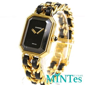 Chanel シャネル プルミエール M レディース腕時計 クォーツ H0001 ブラック ゴールド 黒 ドレスウォッチ チェーン 【中古】