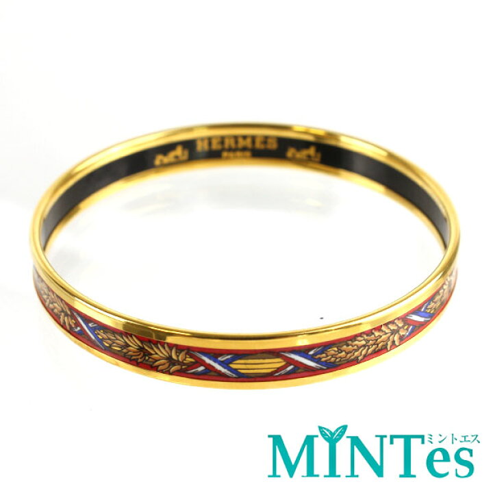 楽天市場】Hermes エルメス エマイユ PM バングル ゴールド レッド GP  