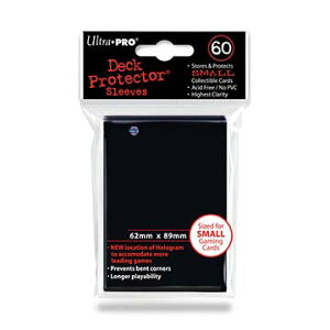 デッキプロテクター ハードスリーブ 60枚入り 小型カードサイズ[89×62mm]『ブラック』半透明ロゴ仕様(88-82964)