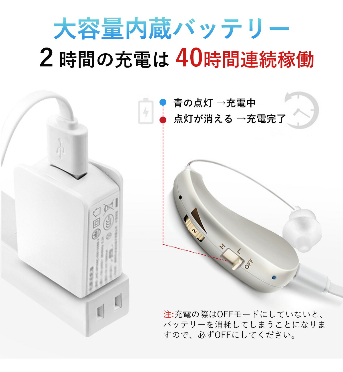 楽天市場】【通常8750円→7675円】集音器 充電式 ワイヤレス USB充電 