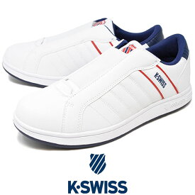 メンズ スニーカー スリッポン ローカット コートスニーカー ケースイス K-SWISS KS 300 SLIP ホワイト/ネイビー/レッド シューズ 靴