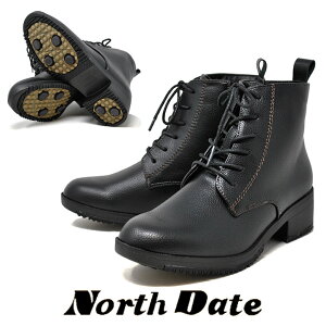 防寒 スパイク スノーブーツ ワークブーツ 2401 ブラック 黒 ノースデイト NORTH DATE 北海道 冬靴 冬 雪道 アイスバーン 防滑 レディース ブーツ 婦人靴 ガラス繊維