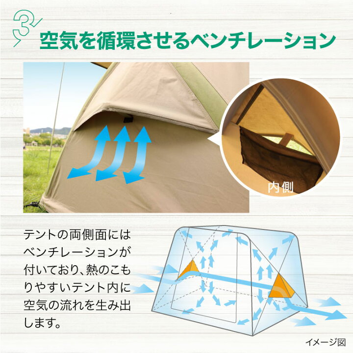 楽天市場】テント 2人用 組み立て 簡単 エアーフレーム 防水 キャンプ  
