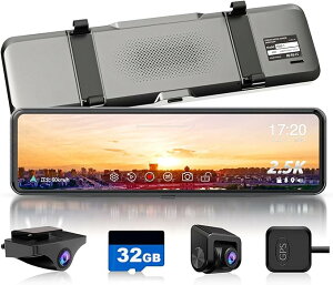 【前後2.5Kカメラ・別体カメラタイプ】JADO T860 ドライブレコーダー ミラー型 前後 拡大ズーム機能 分離 ミラー型ドライブレコーダー 11インチ大画面 ミラー ドラレコ ループ録画 映像補正 録