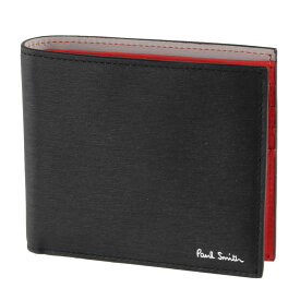 ポールスミス 財布 メンズ 二つ折り PAUL SMITH 4832/ASTRGS BLACK/RED ブラック系×レッド系 財布・小物