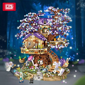 LOZ ブロック エルフツリーハウズ レゴ LEGO 互換 不可 フレンズ プレゼント 女の子 男の子 ツリ 知育玩具 おもちゃ 玩具 組立 手作り カラフル 子供向け学習 モンテッソーリ 積木 パズル 誕生日 クリスマス 児童館 集中力 ミニブロック