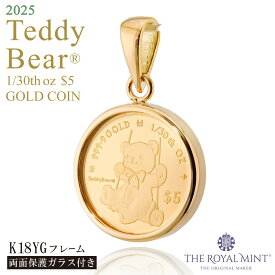 純金 1/30オンス Teddy Bear テディベア ブランコ コイン 金貨 ペンダントトップ 2025年限定 1100年の歴史ある英国王立造幣局製造品質保証書付き 両面保護ガラス クック諸島政府発行ニュージーランドドル ロイヤルミント