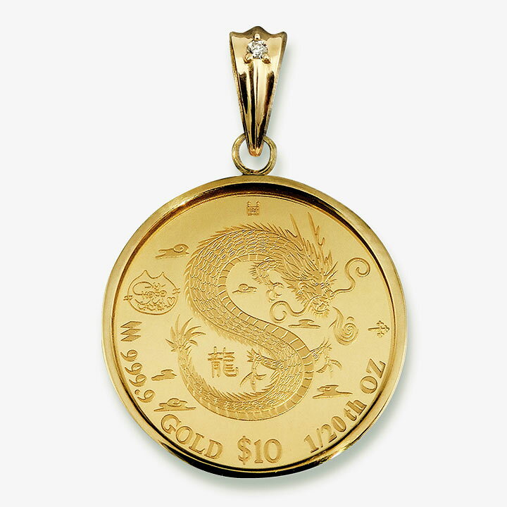 楽天市場】中川翔子デザイン ドラゴン（翔龍）金貨ペンダントトップ 