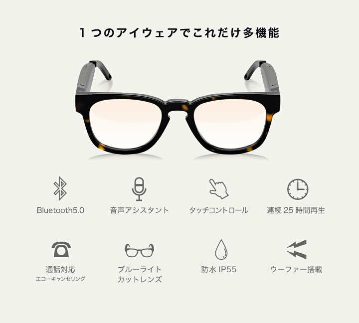 楽天市場】FAUNA オーディオグラス スマートグラス【 MEMSスピーカー 