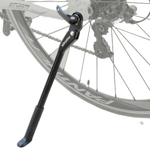 自転車 軽量キックスタンド サイドスタンド 24インチ〜700Cに適合 マウンテンバイク ロードバイク クロスバイク クイックリリース仕様全般対応可能（色BLACK）
