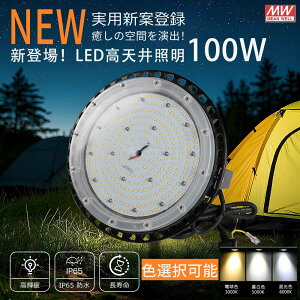 LED���V�䓔 ���V��pLED�Ɩ� ��Ԗ��邢 100W LED�n�C�x�C���C�g LED�Ɩ� �݂艺���^ LED���C�g �h���^LED������ �~�Ռ^ MEANWELL�d���̗p 5M�z���R�[�h�t�� ���邢 �g�U�^ IP65�h�o�h�� �������O���p 