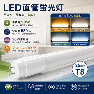 ����LED�u���� 20W�` 580mm 58cm 9W 1800lm G13���� T8 �������d �O���[���H���s�v FL20 FLR20 FHF20 �d���F3000K ���F4000K �����F5000K �����F6000K 4�F�I�� Ra85�ȏ� �L�p320�x ������50000���� �ȃG�l �y�� �h�� �I