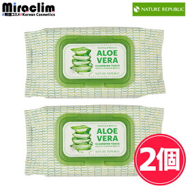 楽天1位★【1~10個】NATURE REPUBLIC ALOE VERA CLEANSING TISSUE 80枚入り【正規品】ネイリパ ネイチャーリパブリック アロエベラ クレンジング ティッシュ アロエ メイク落とし ふきとり 洗顔 拭き取り 肌荒れ 多目的 使い捨て 旅行 まとめ買い