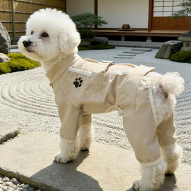 犬用レインコート オールインワン 4 足カバー 撥水加工 足元までガード 小型犬 散歩用 ペットレインスーツ 泥よけ