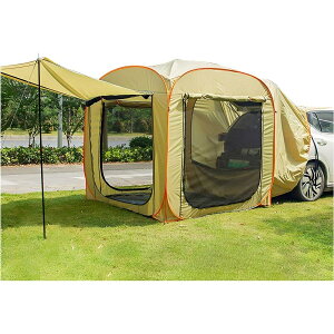 【防災対策】 カーサイドタープ トランクテント車中泊テントポップアップテント キャンプ 日よけ 車と連結 SUVラポップアップテント 防水?UV機能 メッシュ窓付