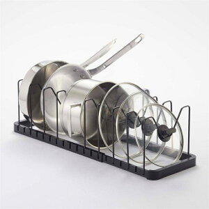 シンク下 伸縮鍋蓋&フライパンスタンド ホワイト フライパンスタンド 調理器具 鍋蓋 収納 引き出し フライパン収納