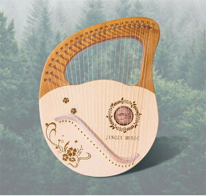 新番24弦 ライアーハープ 竪琴ハープ 金属弦 マホガニーソリッドウッド 心癒し 弦楽器 ポータブル 初心者向け チューニングレンチ ピック 収納袋付 初心者向け 子供用 成人用