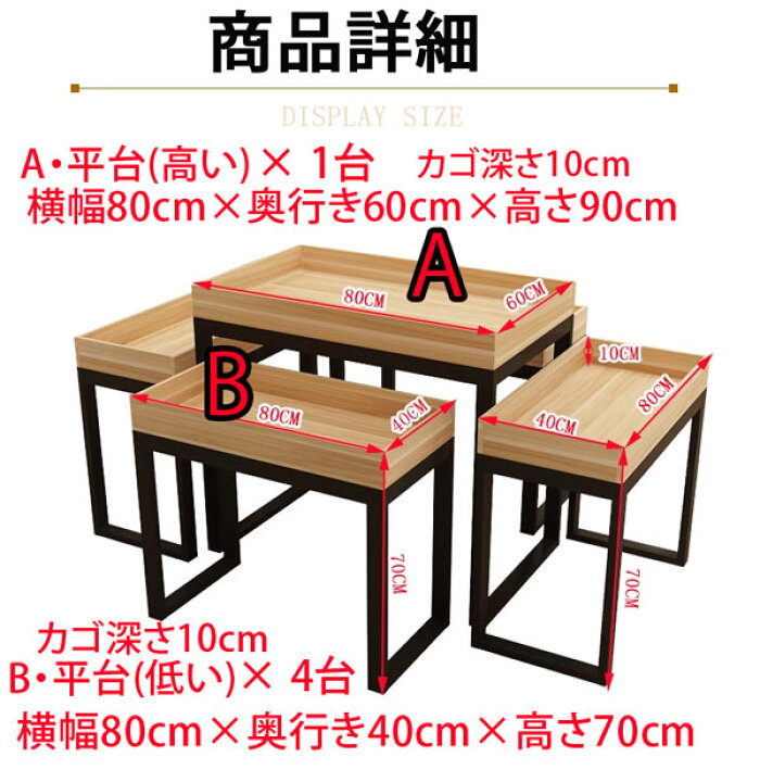 楽天市場】陳列棚 店舗 ディスプレイラック 5台セット オープンラック 
