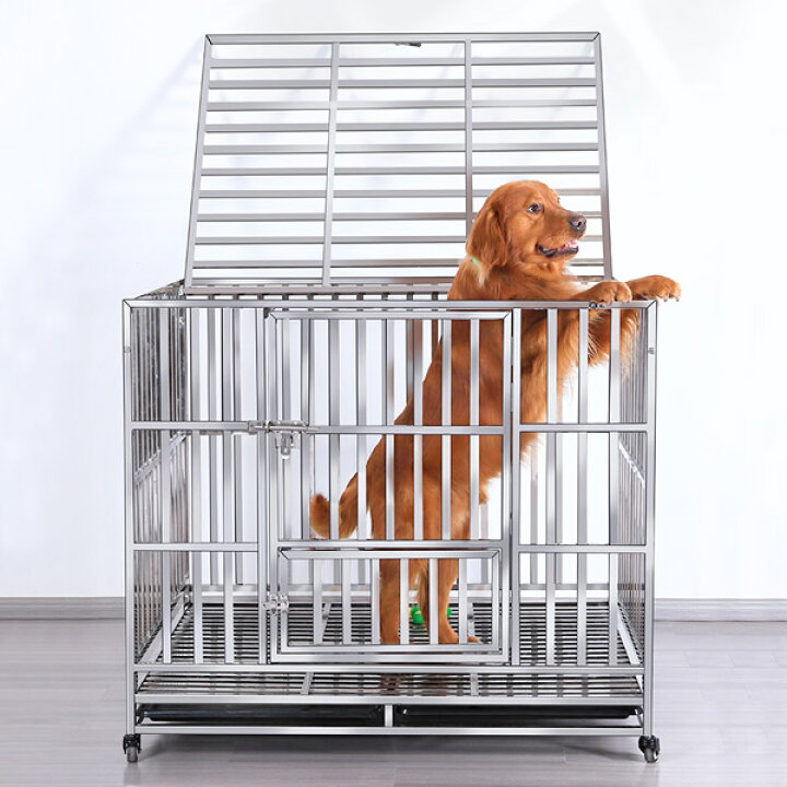 楽天市場】ペットゲージ 特大 大型犬 中型犬 頑丈 ステンレス 