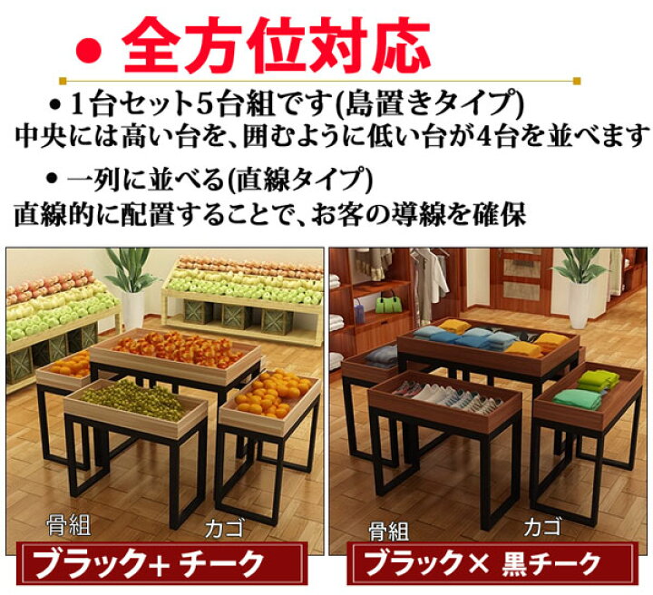 楽天市場】陳列棚 店舗 ディスプレイラック 5台セット オープンラック 