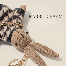 ラビットチャーム チャーム うさぎ ラビット キーホルダー アクセサリー 大人 かわいい シンプル シックカラー 千鳥柄 千鳥格子 houndstooth ミニバッグ チェーン おしゃれ アクセント 雑貨 プレゼント futur フュチュール