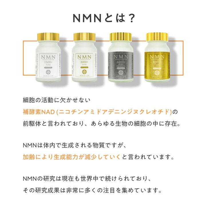 楽天市場】【MIRAILAB 完全β型NMN】ミライラボ NMN ピュア VIP 9000 