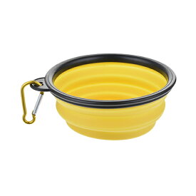 折りたたみ可能 シリコン製 大容量 ペット用携帯食器 カラビナ付き お出かけ便利な犬用フードボウル