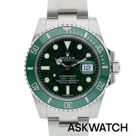 ロレックス ROLEX　サイズ:40mm 【116610LV サブマリーナデイト】SSランダム番グリーン文字盤腕時計(シルバー×グリーン 153.08g)【ASK002】【小物】【311132】【中古】bb164#askwatch*B