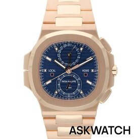パテックフィリップ PATEKPHILIPPE　5990 1R-001 ノーチラスPGトラベルタイムクロノグラフブルー文字盤腕時計(ピンクゴールド×ブルー 251.09g)【ASK002】【小物】【624062】【中古】bb306#askwatch*A【返品不可】