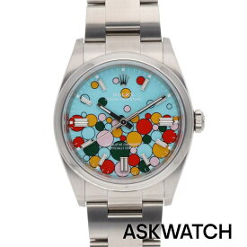 ロレックス ROLEX　126000 オイスターパーペチュアルSSランダム品番ターコイズブルーセレブレーション文字盤腕時計(シルバー×マルチ 123.05g)【ASK002】【小物】【137062】【中古】bb334#askwatch*B