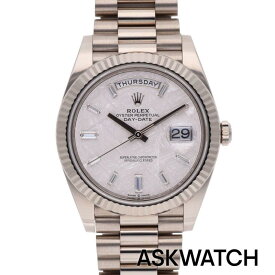ロレックス ROLEX　228239 デイデイト40WGランダム品番メテオライト文字盤腕時計(シルバー×ホワイト 203.87g)【ASK002】【小物】【138062】【中古】bb164#askwatch*B